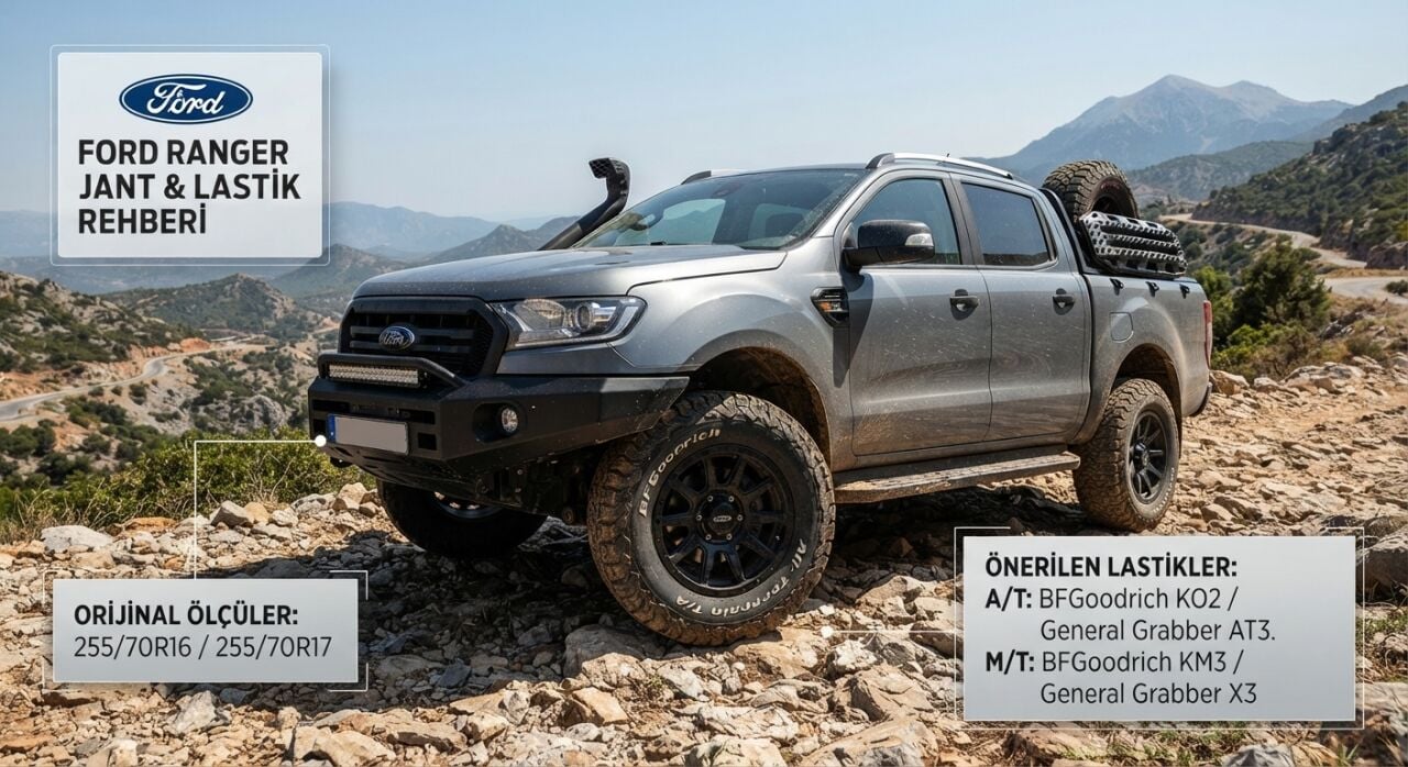 Ford Ranger Lastik ve Jant Ebadı Rehberi: Orijinalden Off-Road Lastiklere
