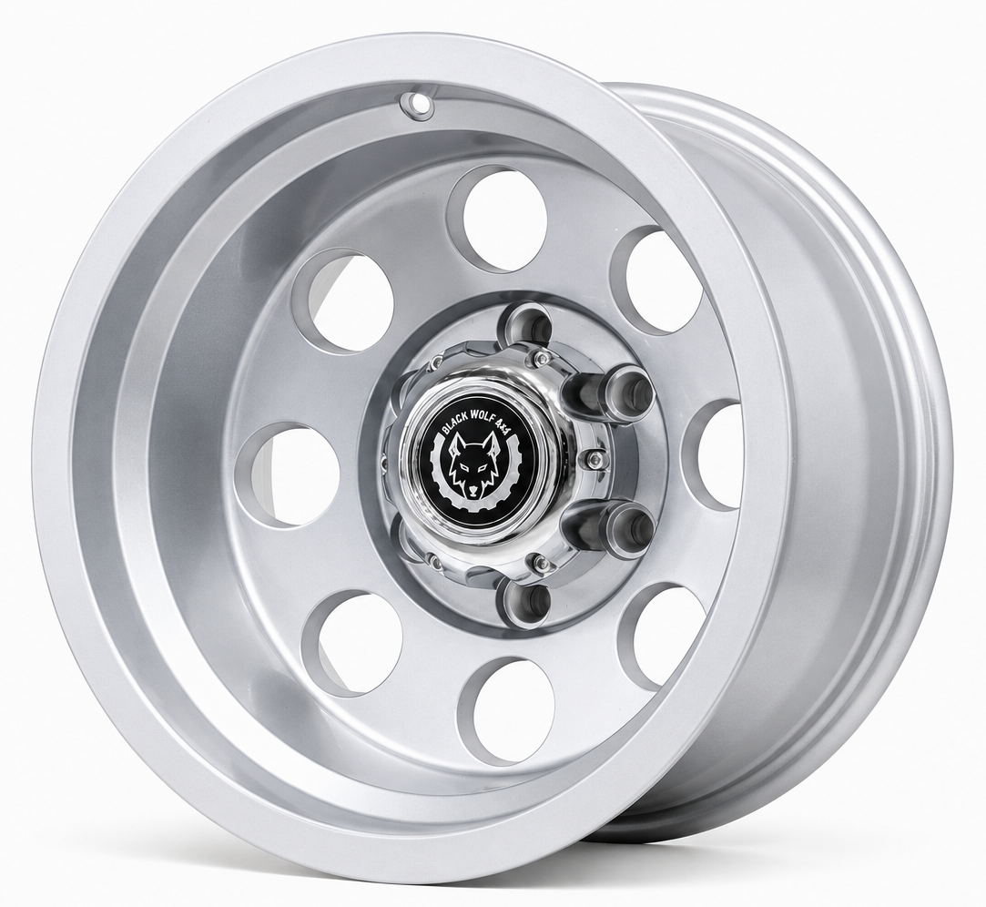 Black Wolf 157 15X10 5X139.7 ET-44 Silver