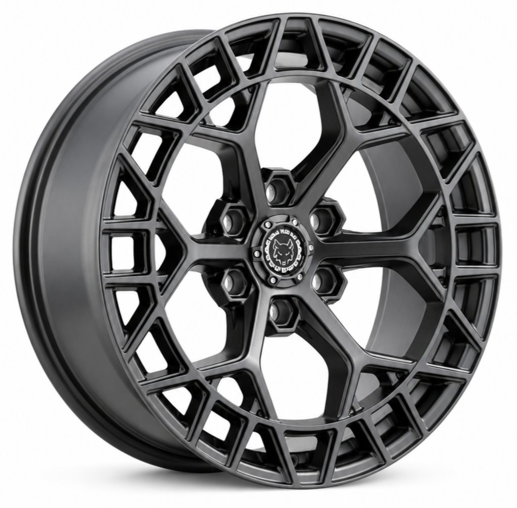 Black Wolf 5672 20X9.0 6X139.7 ET+15 Matte Grey