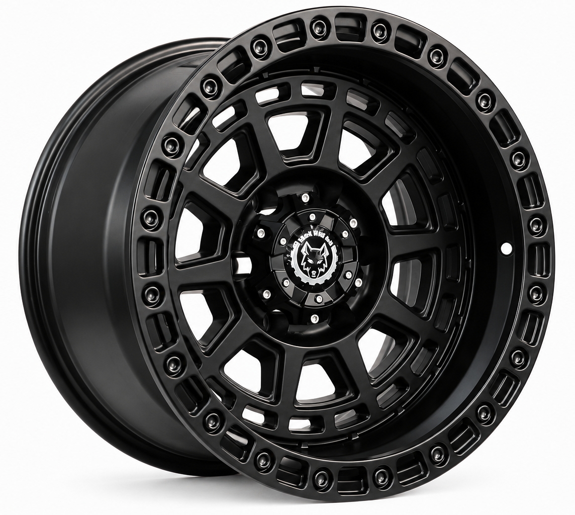 Black Wolf 2058 17X10 6X139.7 ET-15 Matte Black