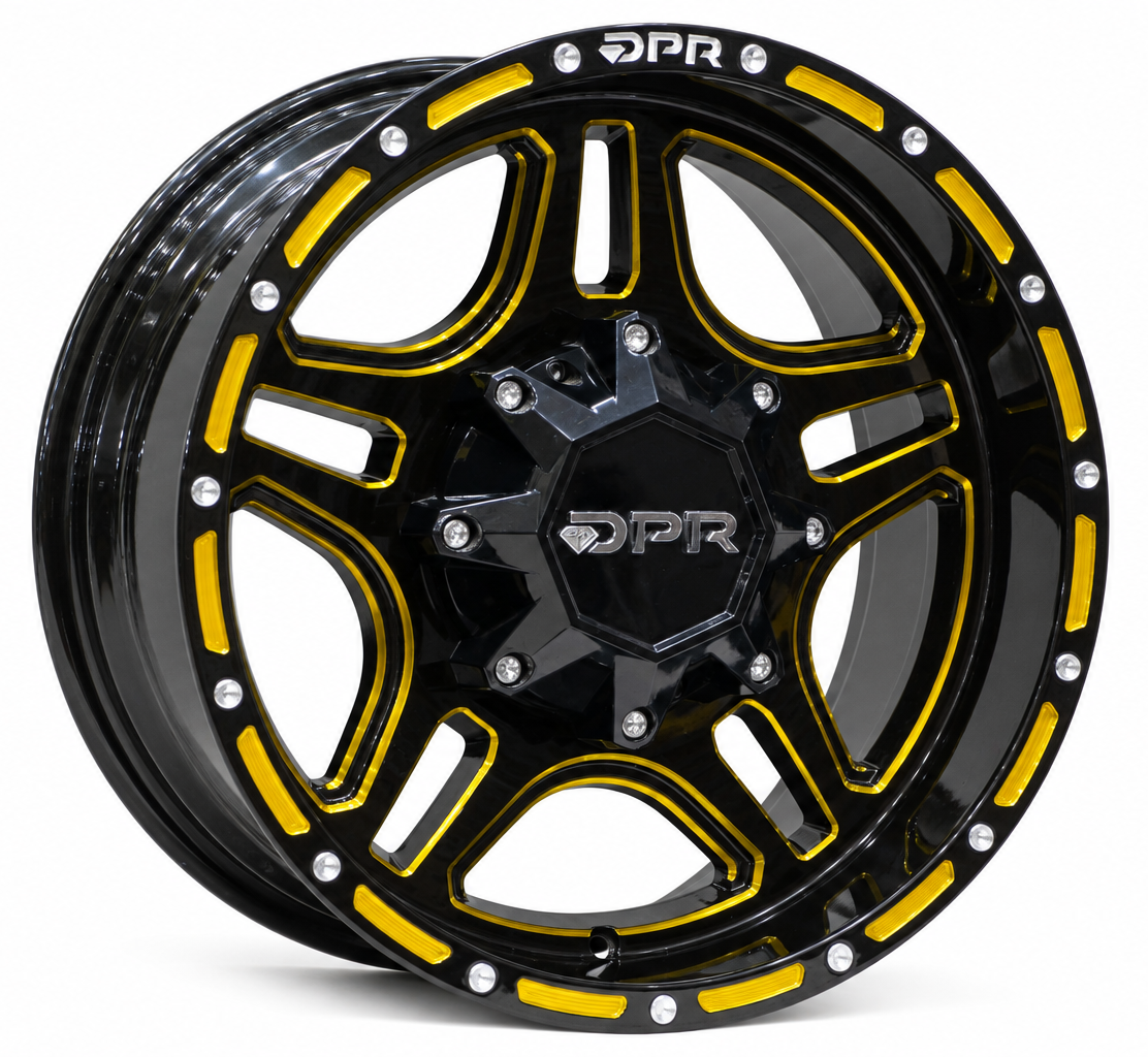 DPR 5133 17X8.5 6X139.7 ET0 Black Milling/Gold Coating