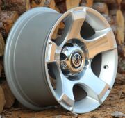 Black Wolf 1195 15X8.0 6X139.7 ET-10 Silver Polished