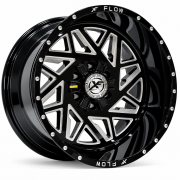 XFX-306 FLOW 22X12 6X139.7 ET-44 BLACK MILLED WINDOW