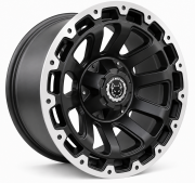 Black Wolf 744 17X9.0 6X139.7 ET+10 Matte Black/Lip Diomand