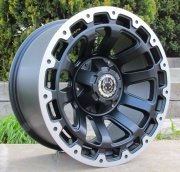 Black Wolf 744 17X9.0 6X114.3 ET+5 Matte Black/Lip Diomand