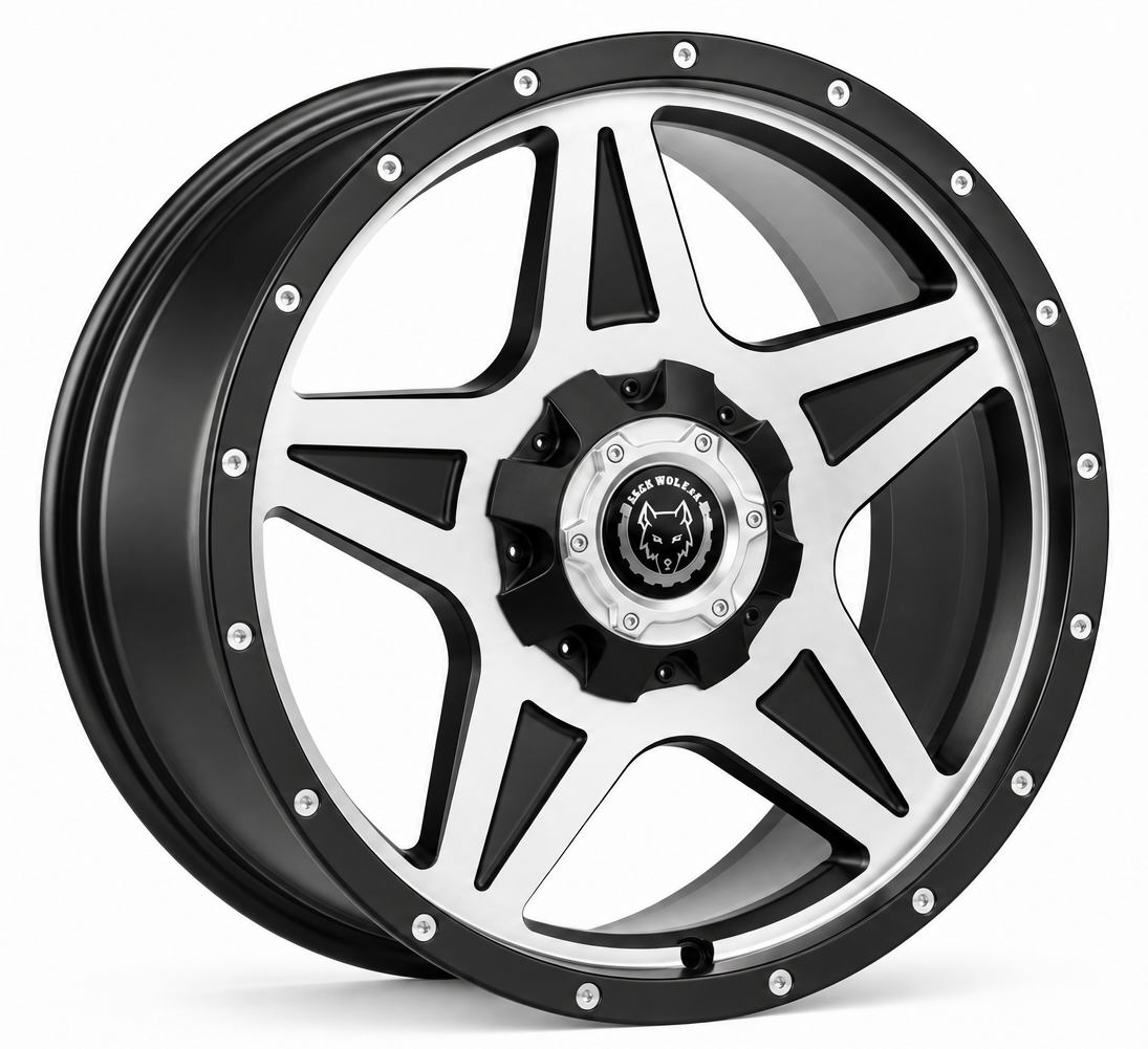 Black Wolf 151 20X9.0 6X139.7 ET+18 Matte Black/Matte Grey