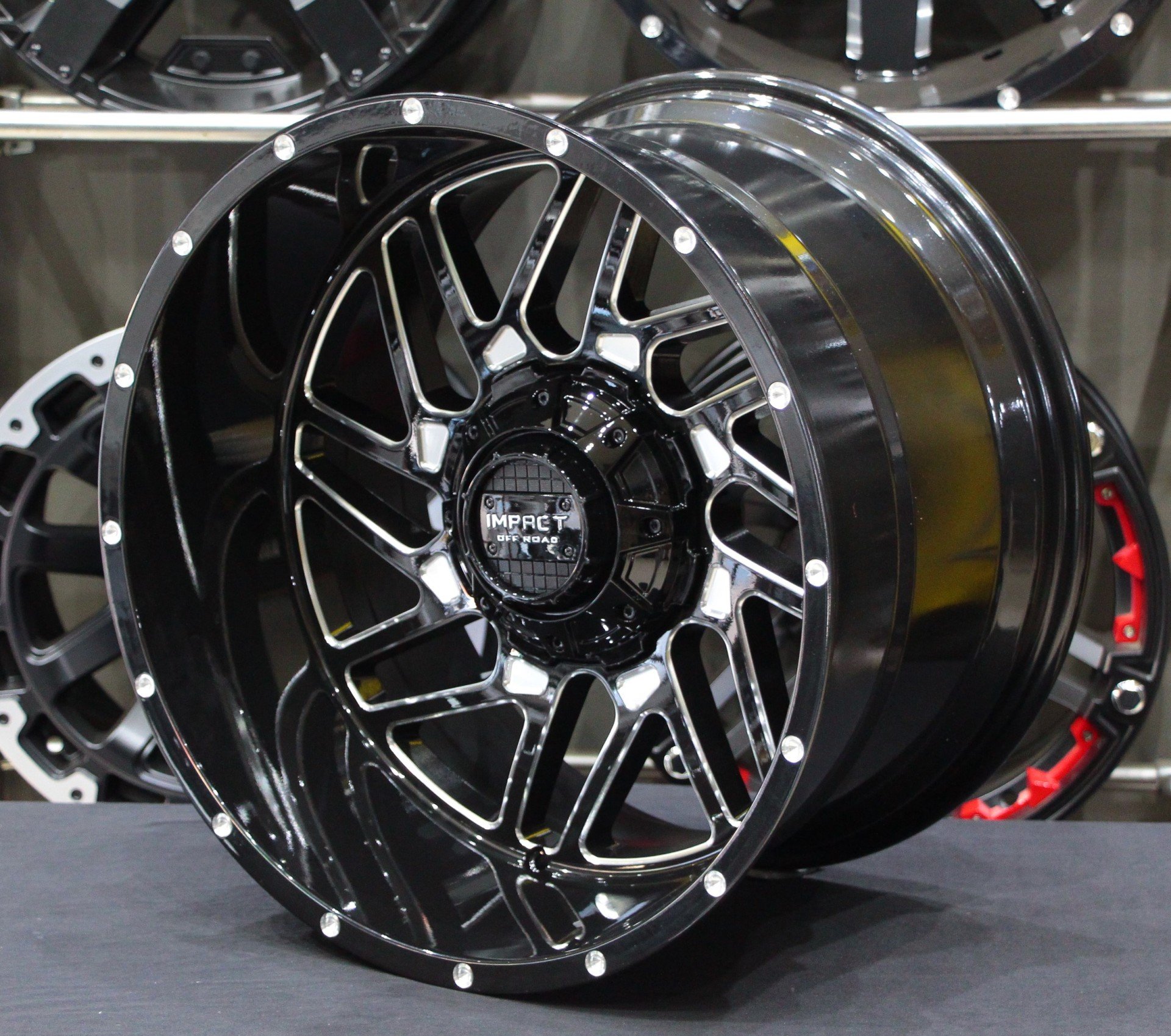 Impact 808 20X12 5X139.7 ET-44 Gloss Black / Milled