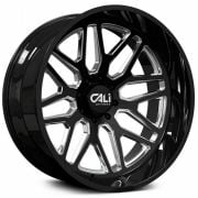 Cali Invader 9115 22X12 6X139.7 ET-51 MM Gloss Black Milled Spokes