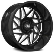 Cali Gemini 9112   22X12  6X139.7 ET-51 MM Gloss Black Milled Spokes