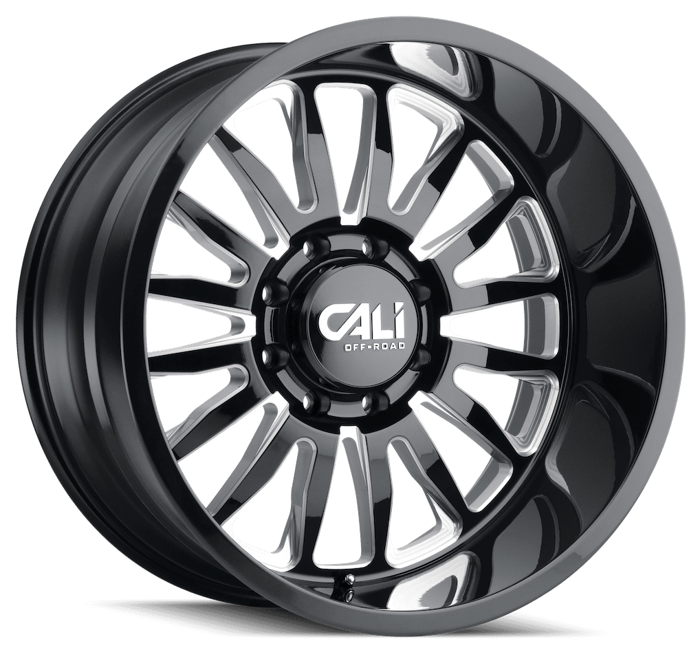 Cali Summit  9110  22X12  6X139.7 ET-51 MM Gloss Black Milled Spokes