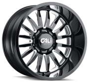 Cali Summit 9110 22X12 6X139.7 ET-51 Gloss Black Milled Spokes