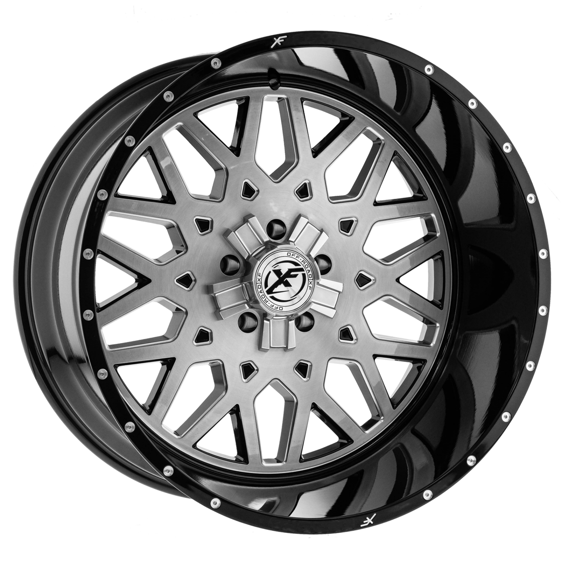 XFX-307  20X12 6X139.7 ET-44 GLOSS BLACK BRUSHED