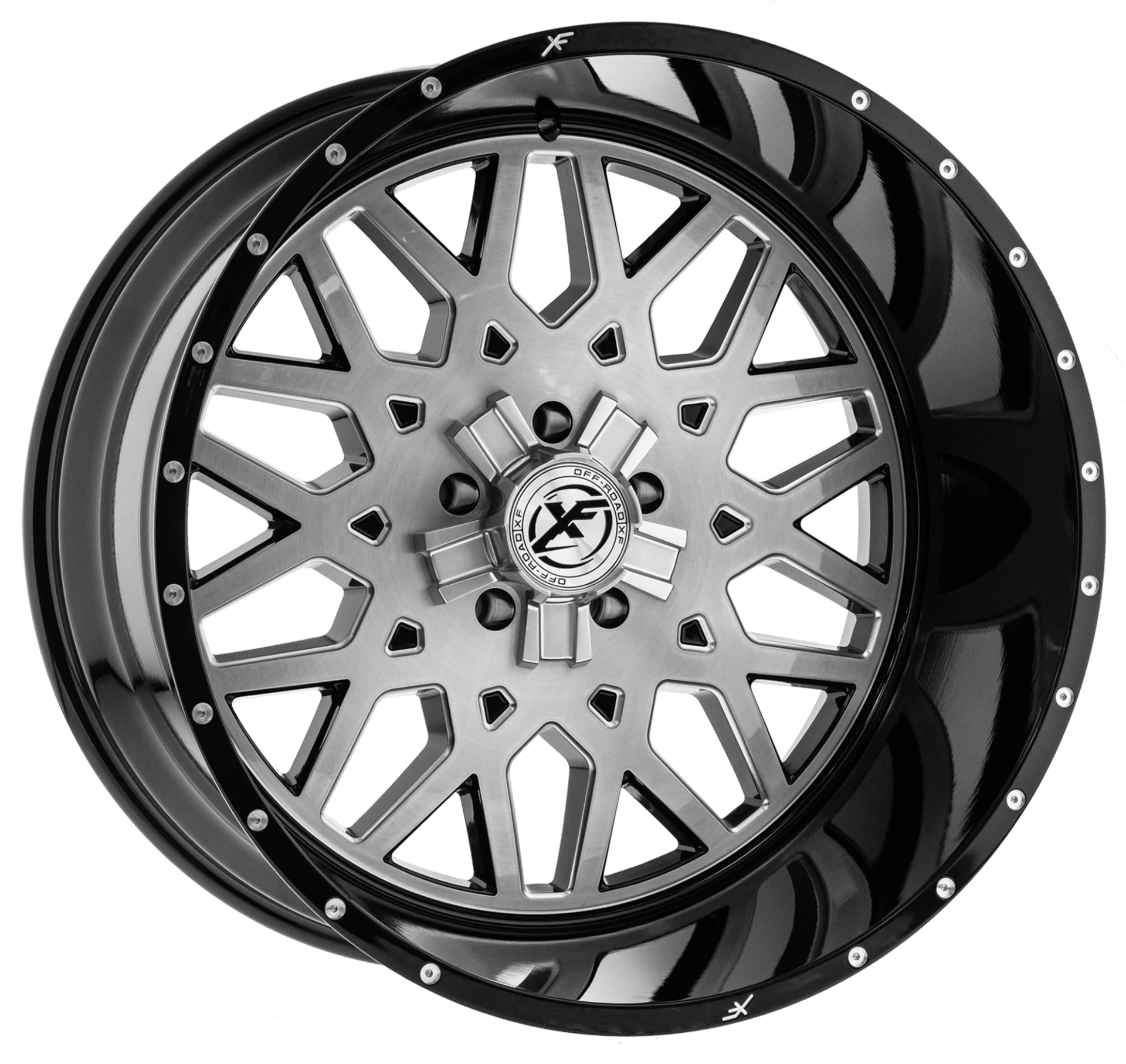 XFX-307 FLOW 20X12 6X139.7 ET-44 GLOSS BLACK BRUSHED