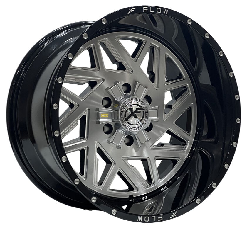 XFX-306 FLOW 20X12 6X139.7 ET-44 GLOSS BLACK BRUSHED
