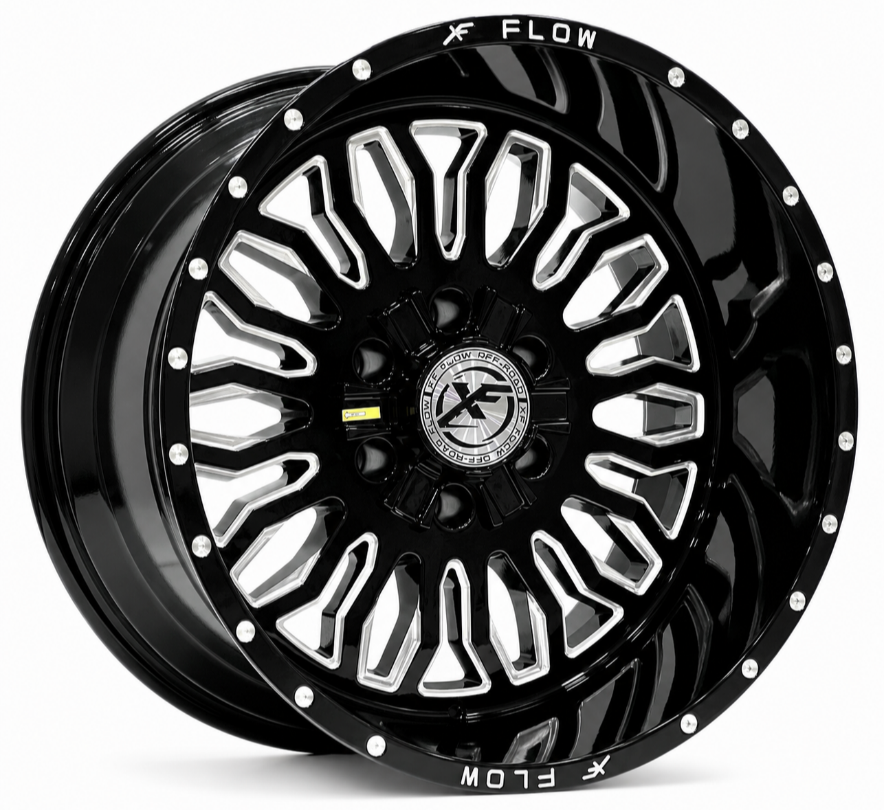 XFX-305 FLOW 20X12 6X139.7 ET-44 BLACK MILLED WINDOW