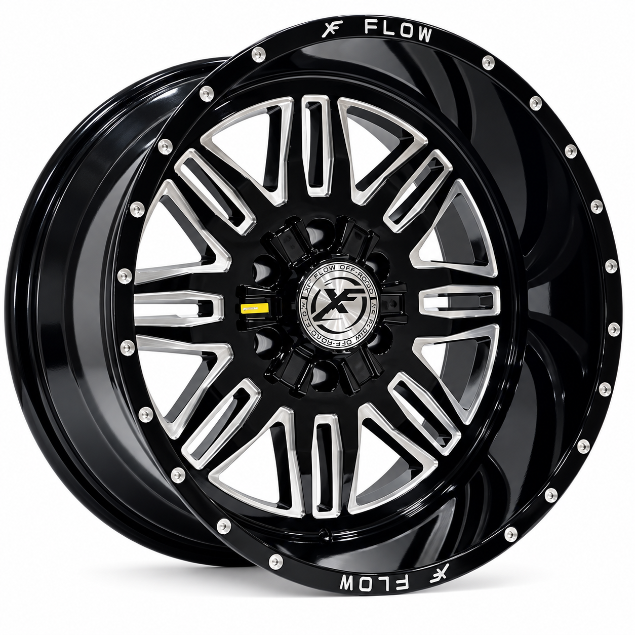 XFX-303 FLOW 20X12 6X139.7 ET-44 BLACK MILLED WINDOW