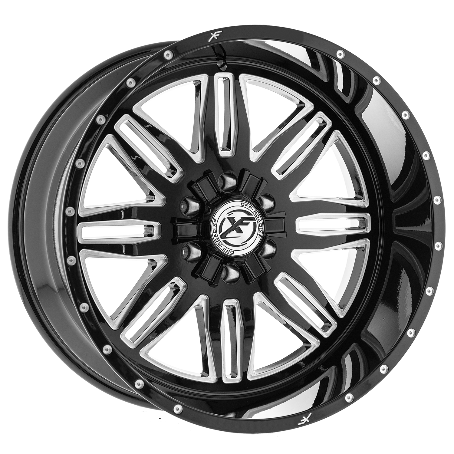 XFX-303 FLOW 20X12 6X139.7 ET-44 BLACK MILLED WINDOW