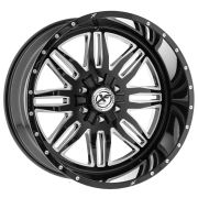 XFX-303 FLOW  20X12 6X139.7 ET-44 BLACK MILLED WINDOW