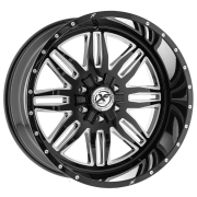 XFX-303 FLOW 20X12 6X139.7 ET-44 BLACK MILLED WINDOW