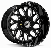 XFX-301 FLOW 20X12 6X139.7 ET-44 BLACK MILLED WINDOW