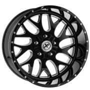 XFX-301 FLOW 20X12 6X139.7 ET-44 BLACK MILLED WINDOW