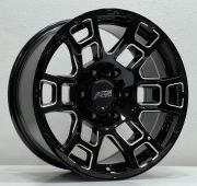 BCH F7603  17X8.5  6X139.7 ET-12  BLACK+MILLING