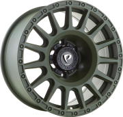 Powcan 5877  17X8.0 6X139.7 ET-15 Matte Green/Black Cap
