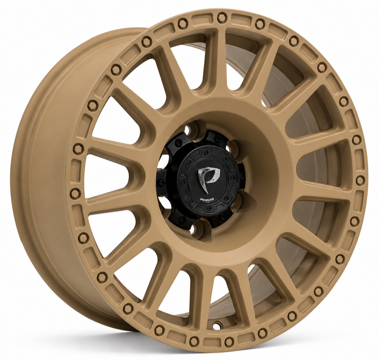 Powcan 5877 17X8.0 6X139.7 ET-15 Matte Desert Sand/Black Cap
