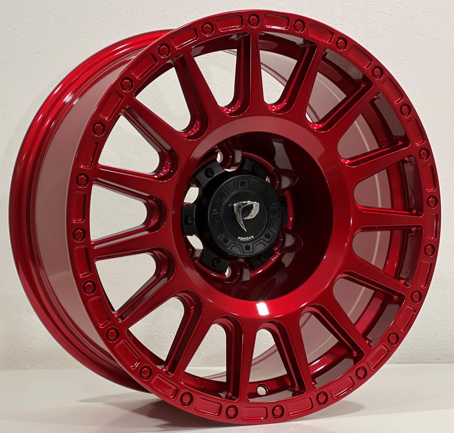 Powcan 5877  17X8.0  6X139.7 ET-15  RED+BLACK CAP
