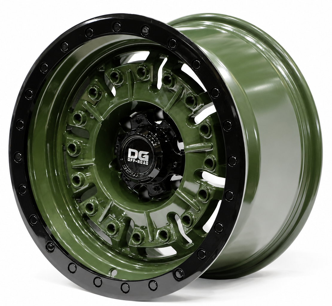 DG 55250 17X9.0 6X139.7 ET-12 Green Black Lip