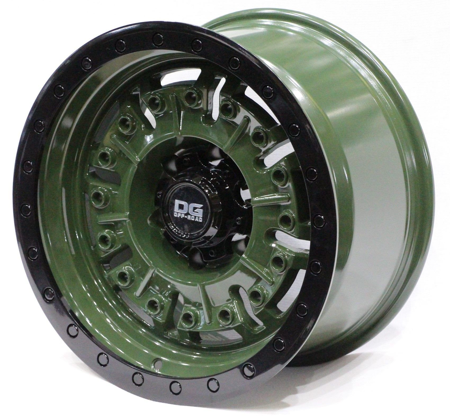 DG 55250 17X9.0 6X139.7 ET-12 Green Black Lip