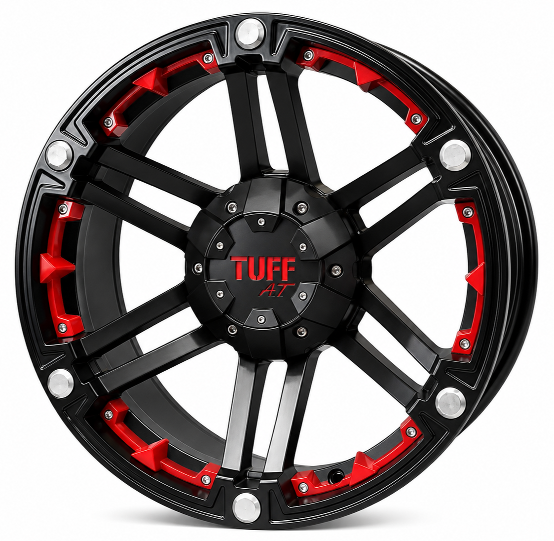 TUFF A.T. T-01 17X9.0 6X139.7 ET-10 Mat Black/Red İnserts