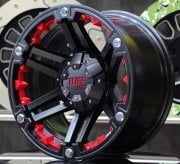 TUFF A.T. T-01 17X9.0 6X139.7 ET-10 Mat Black / Red İnserts