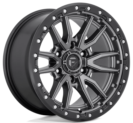Fuel Rebel 22X10 6X135 ET-13 Matte Gun Metal/Black Bead Ring