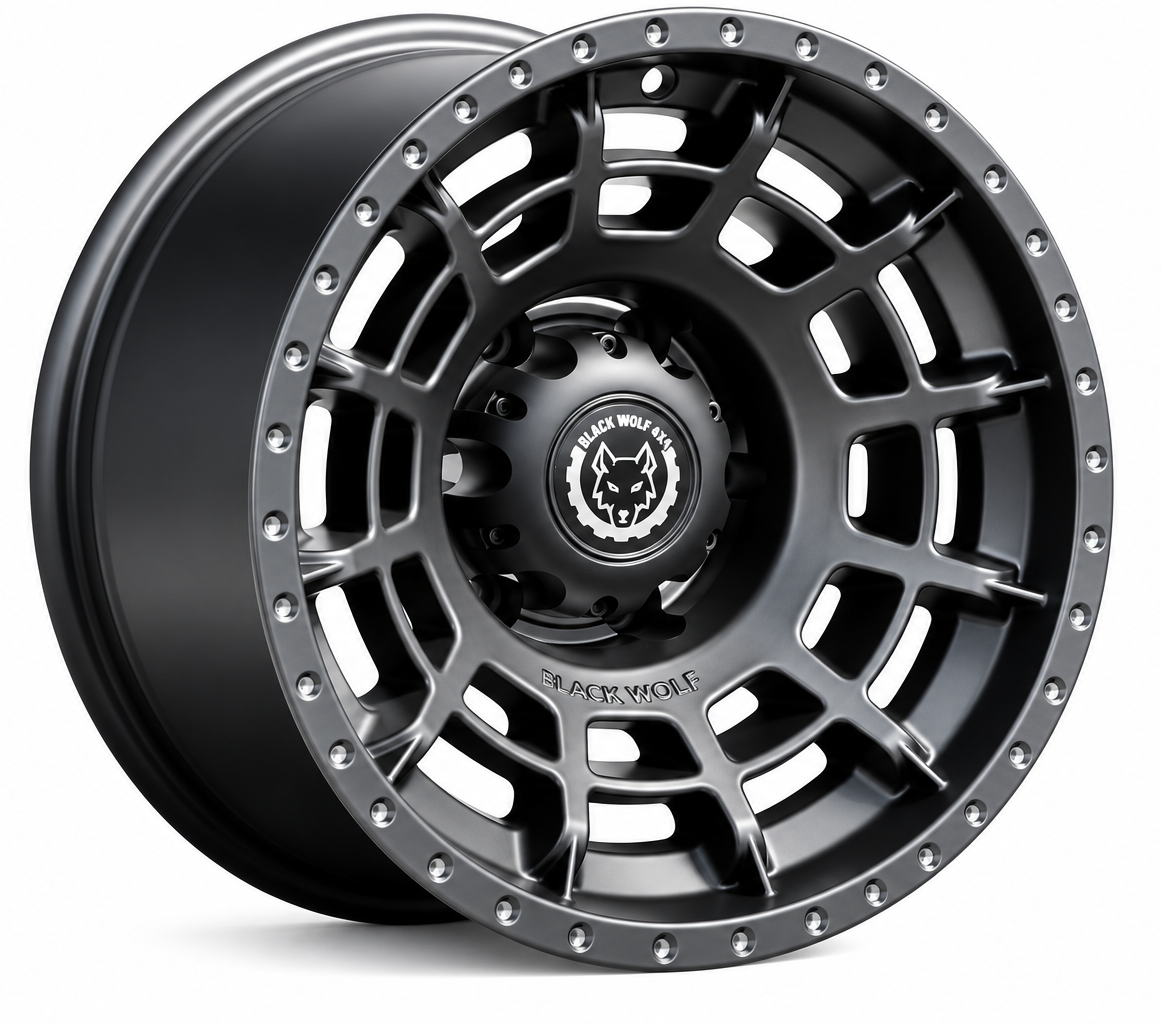 Black Wolf 1071 16X10 5X150 ET-44 Matte Gun Metal