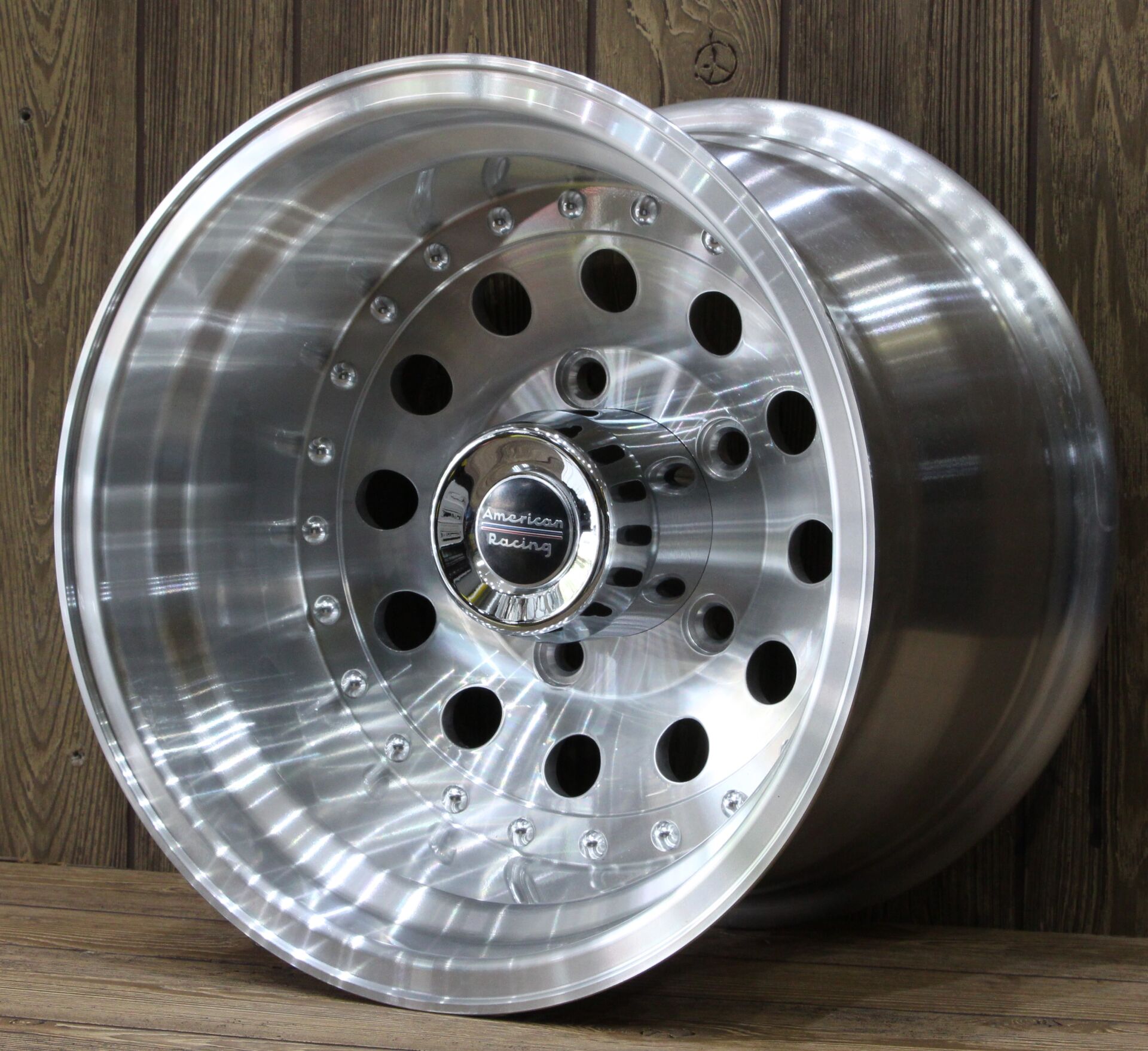 American Racing AR62 Outlaw II 15X10 5X139.7 ET-38 Machined W/ Clear Coat