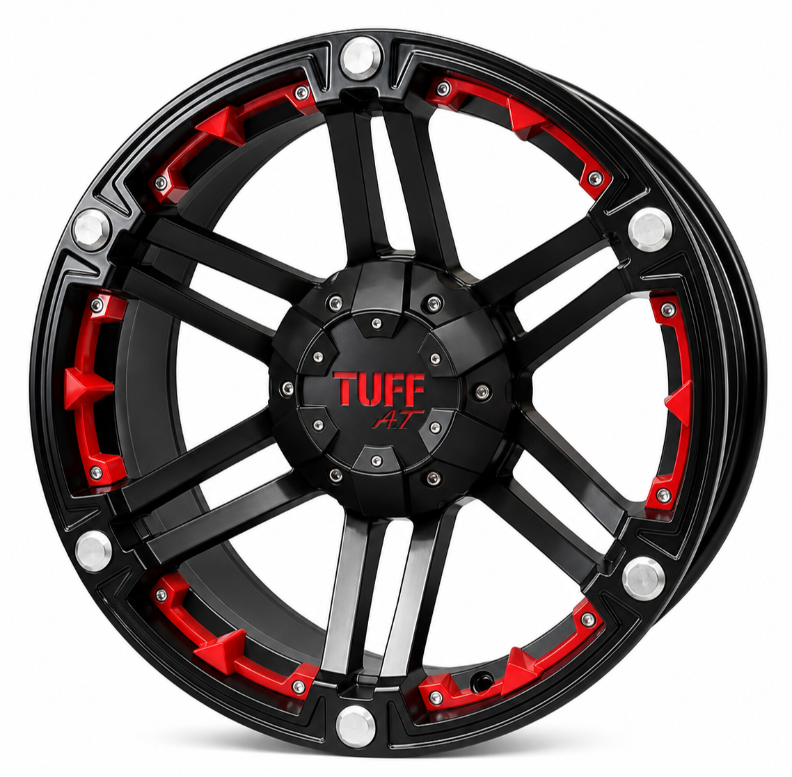 Tuff T-01 17X9.0 6X114.3 ET-10 Matte Black/Red İnserts