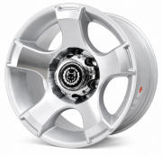 Black Wolf 1195 15X8.0 5X114.3 ET-10 Silver Polished