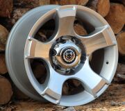 Black Wolf 1195 15X8.0 5X114.3 ET-10 Silver Polished